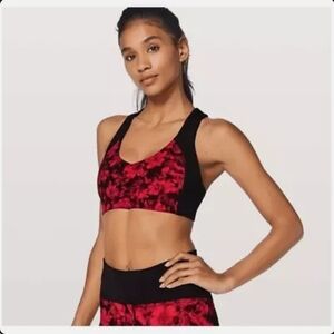 Lululemon Sweat Times Bra CarmineTrue‎ Red Black / Black